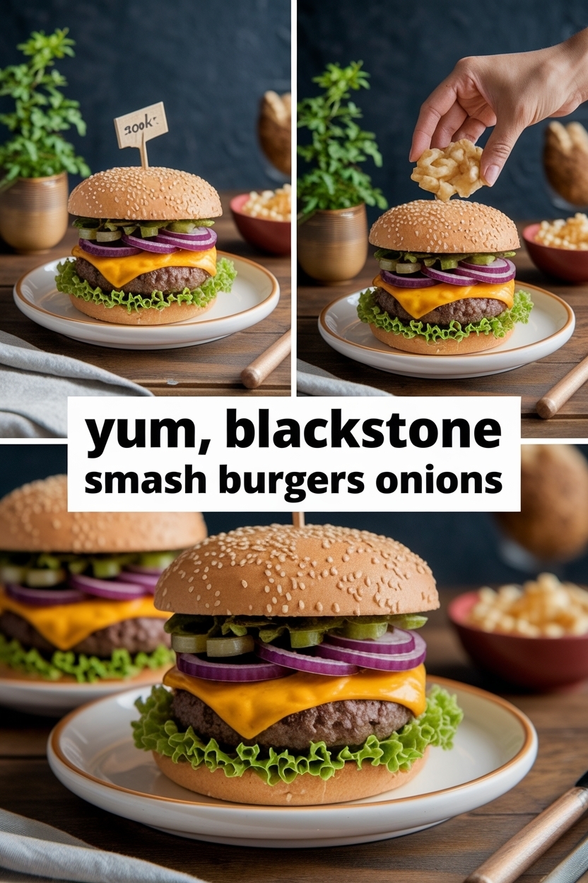 blackstone smash burgers onions