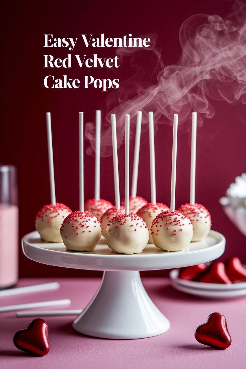 valentine red velvet cake pops