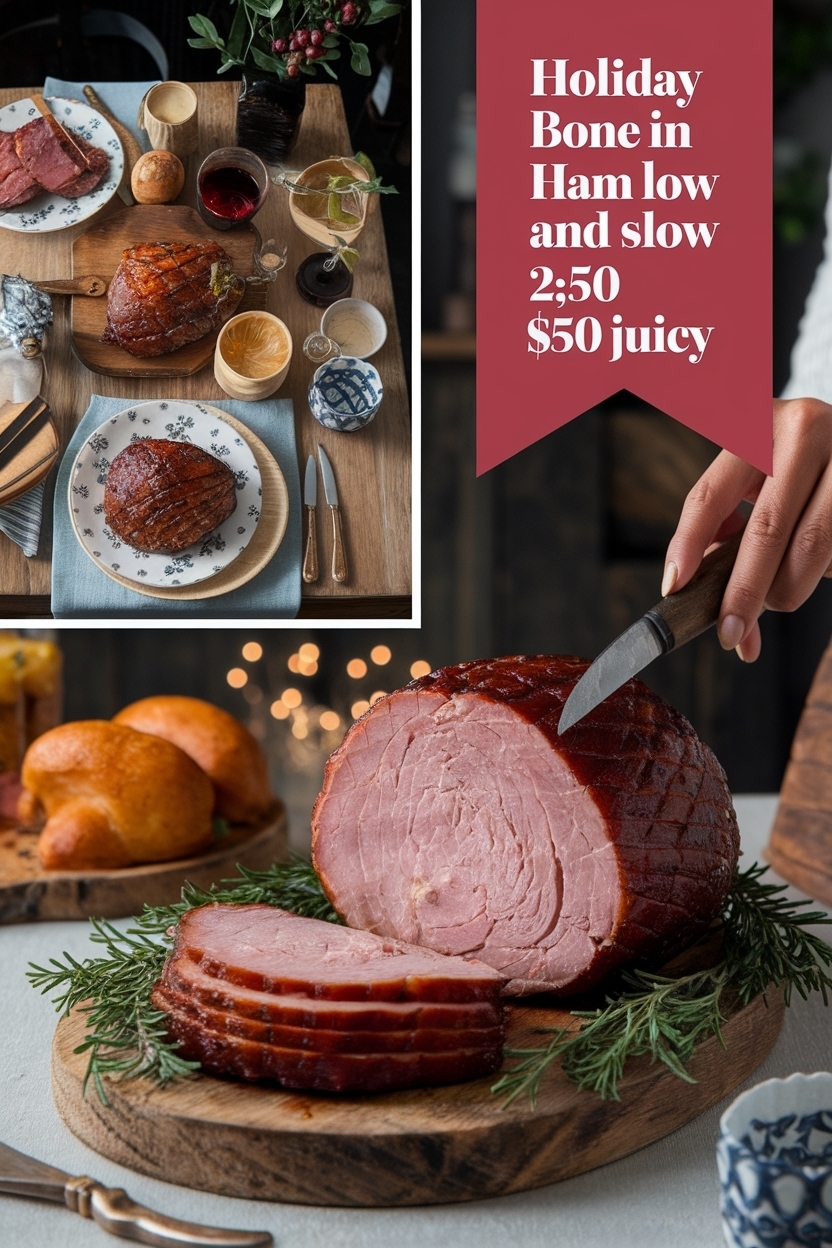 bone in ham low and slow 250 juicy