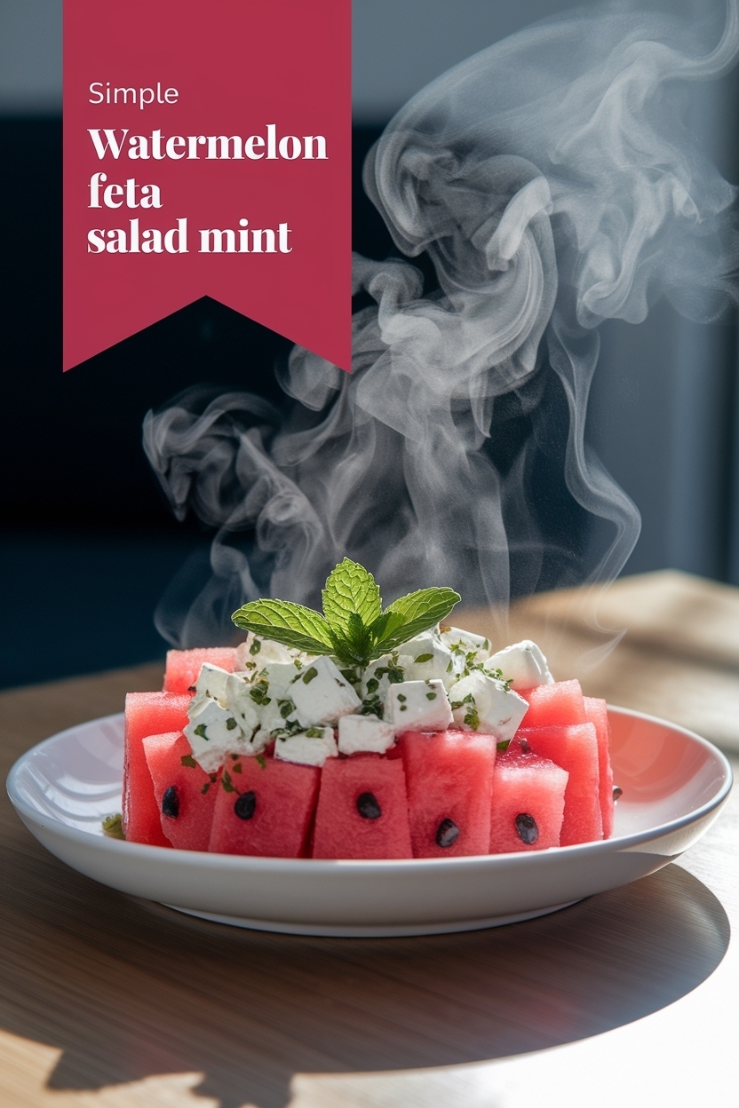 watermelon feta salad mint