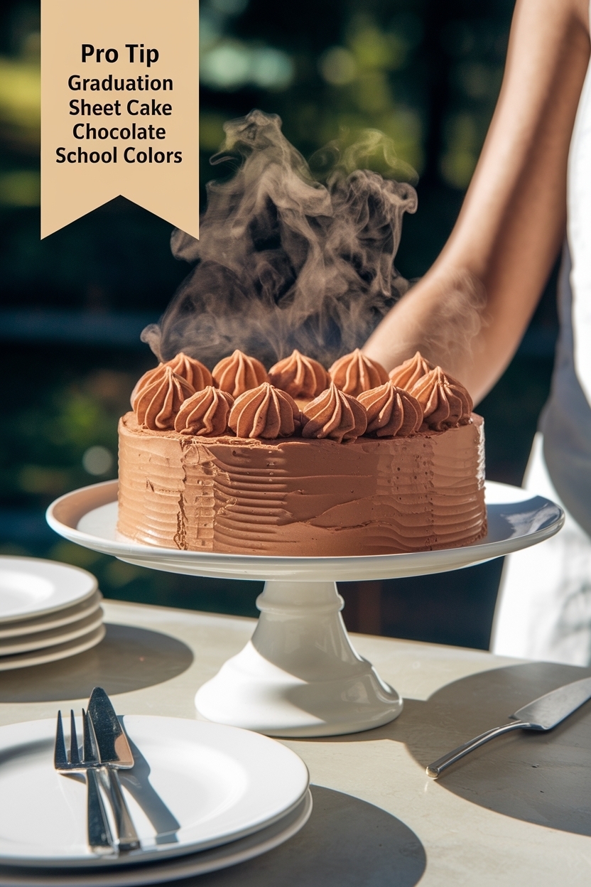 graduation sheet cake chocolate school colors