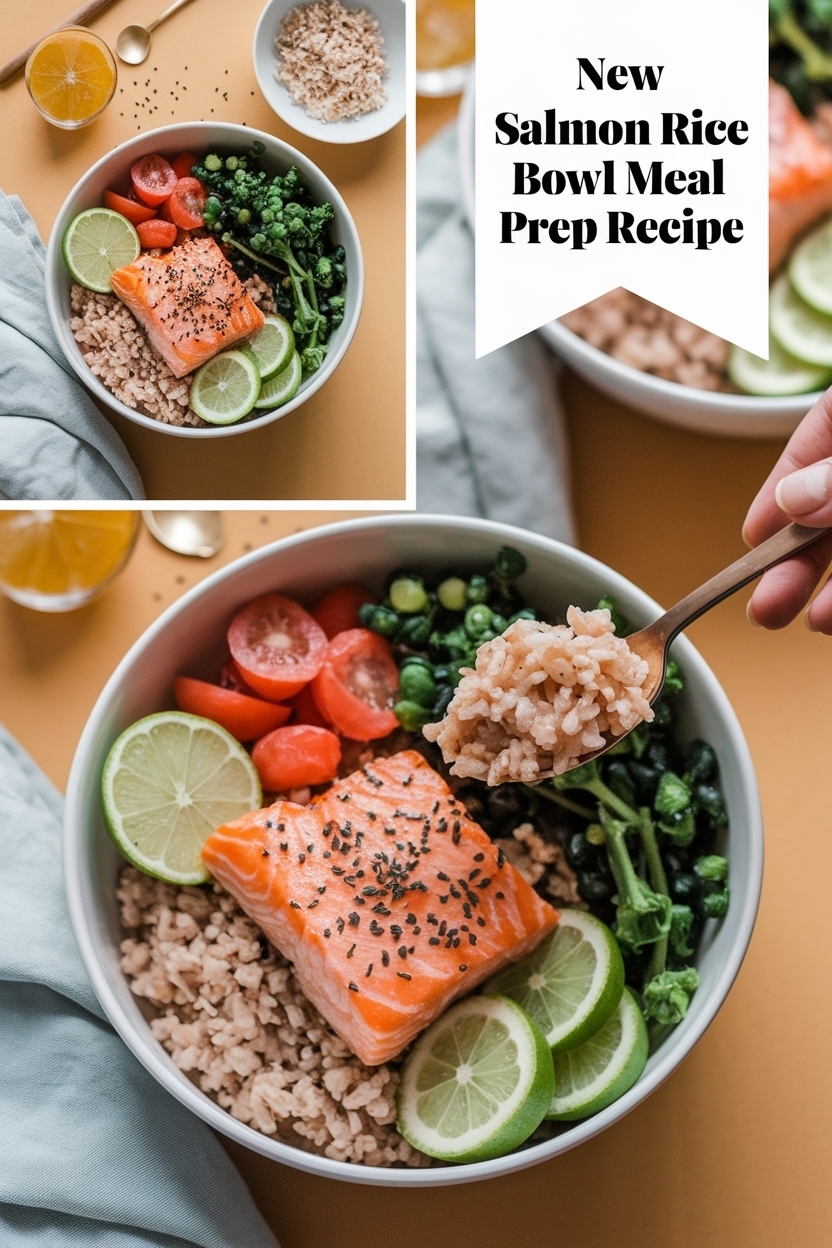 salmon rice bowl meal prep recipe