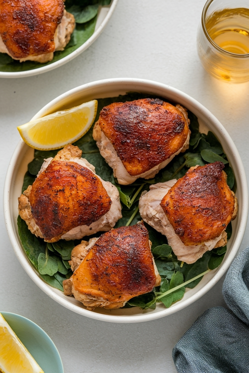 baked chicken thighs recipe crispy skin