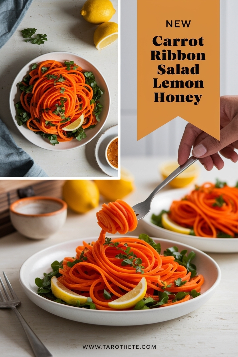 carrot ribbon salad lemon honey