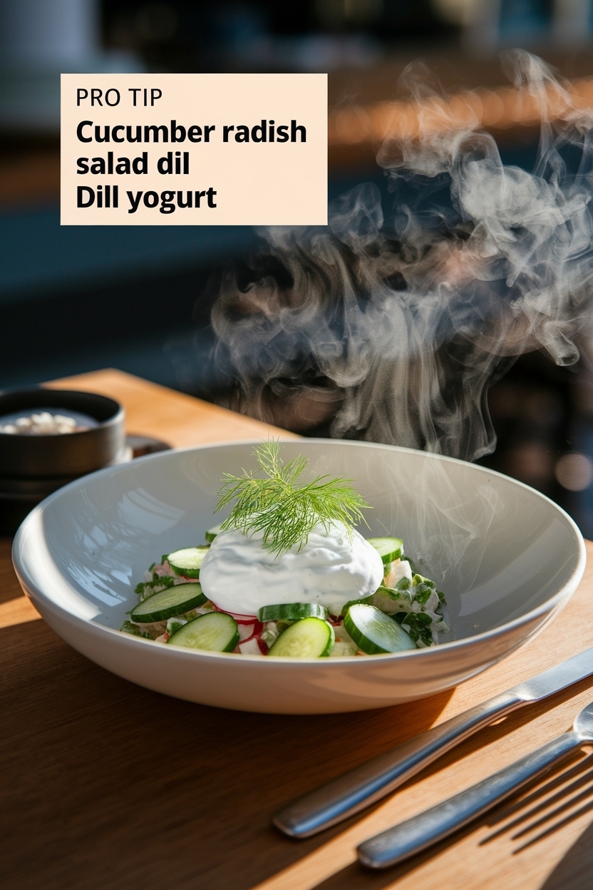 cucumber radish salad dill yogurt