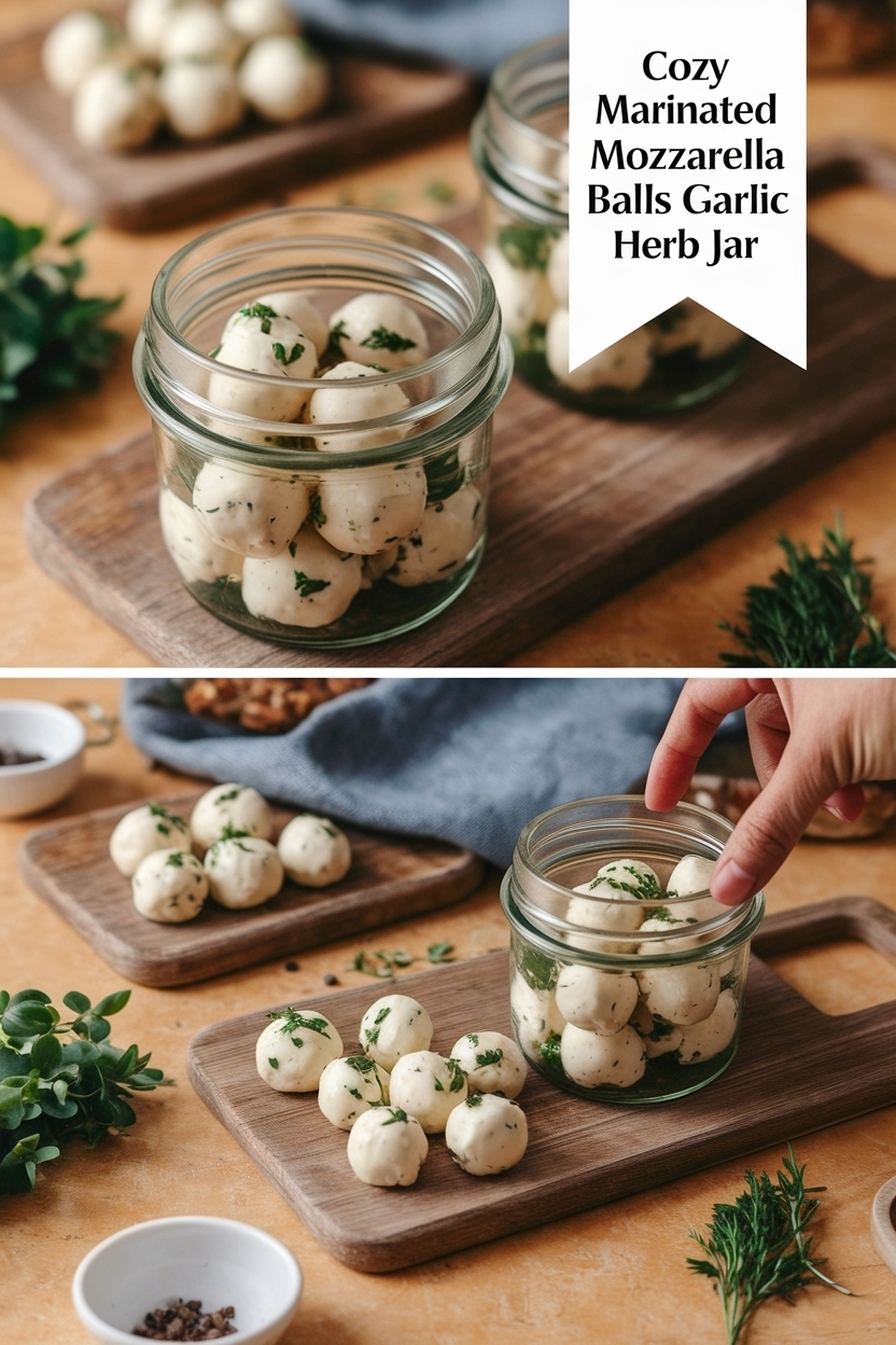 marinated mozzarella balls garlic herb jar
