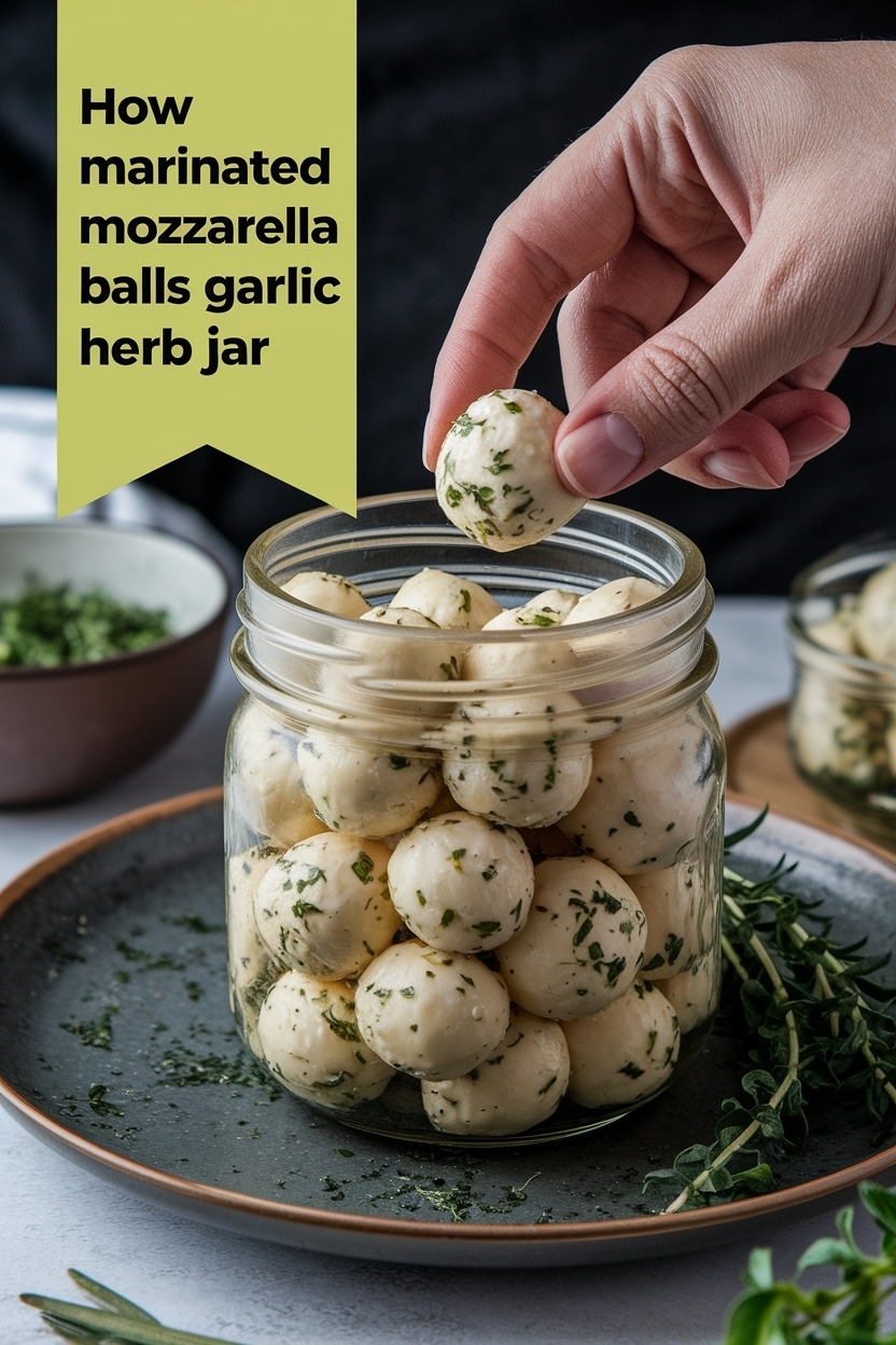 marinated mozzarella balls garlic herb jar