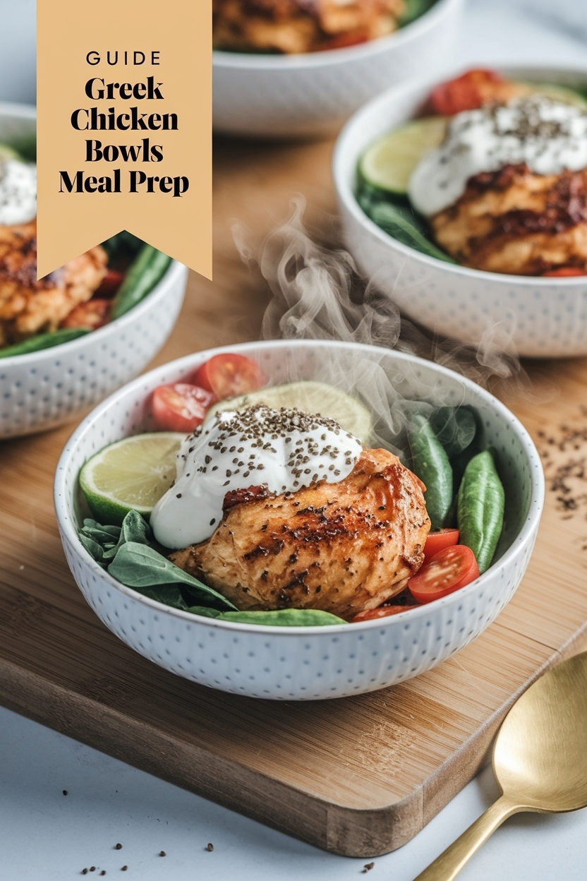 greek chicken bowls meal prep