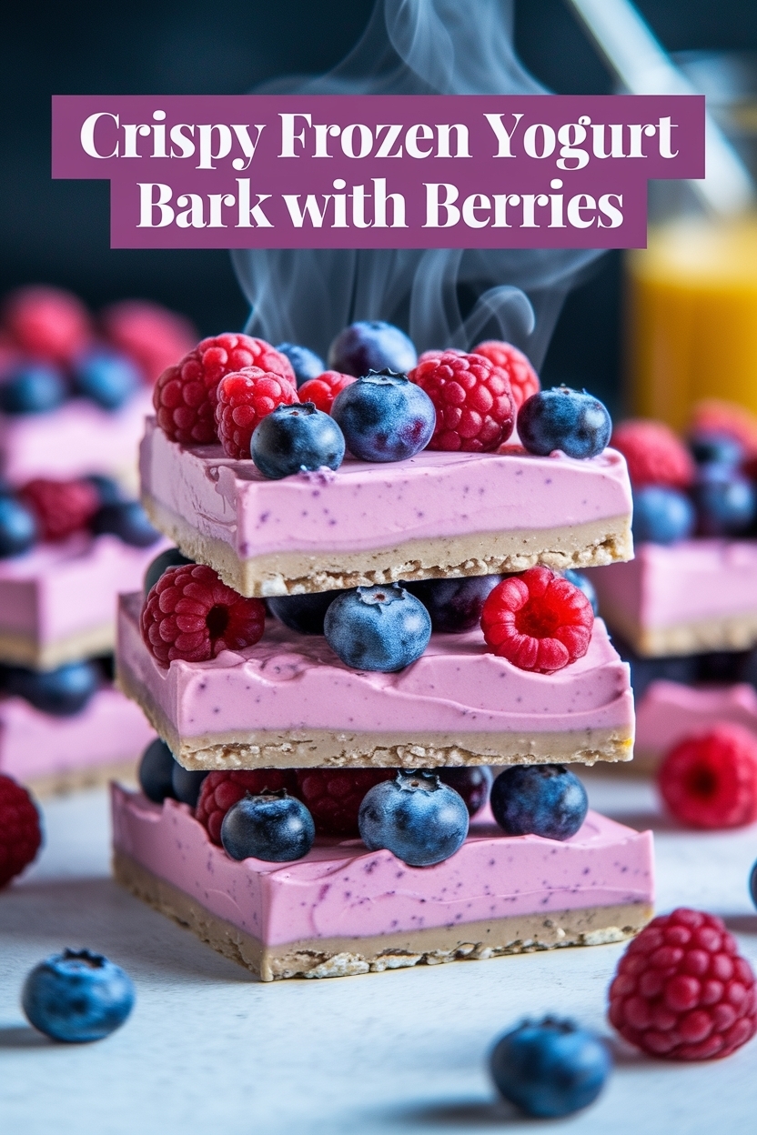 frozen yogurt bark with berries