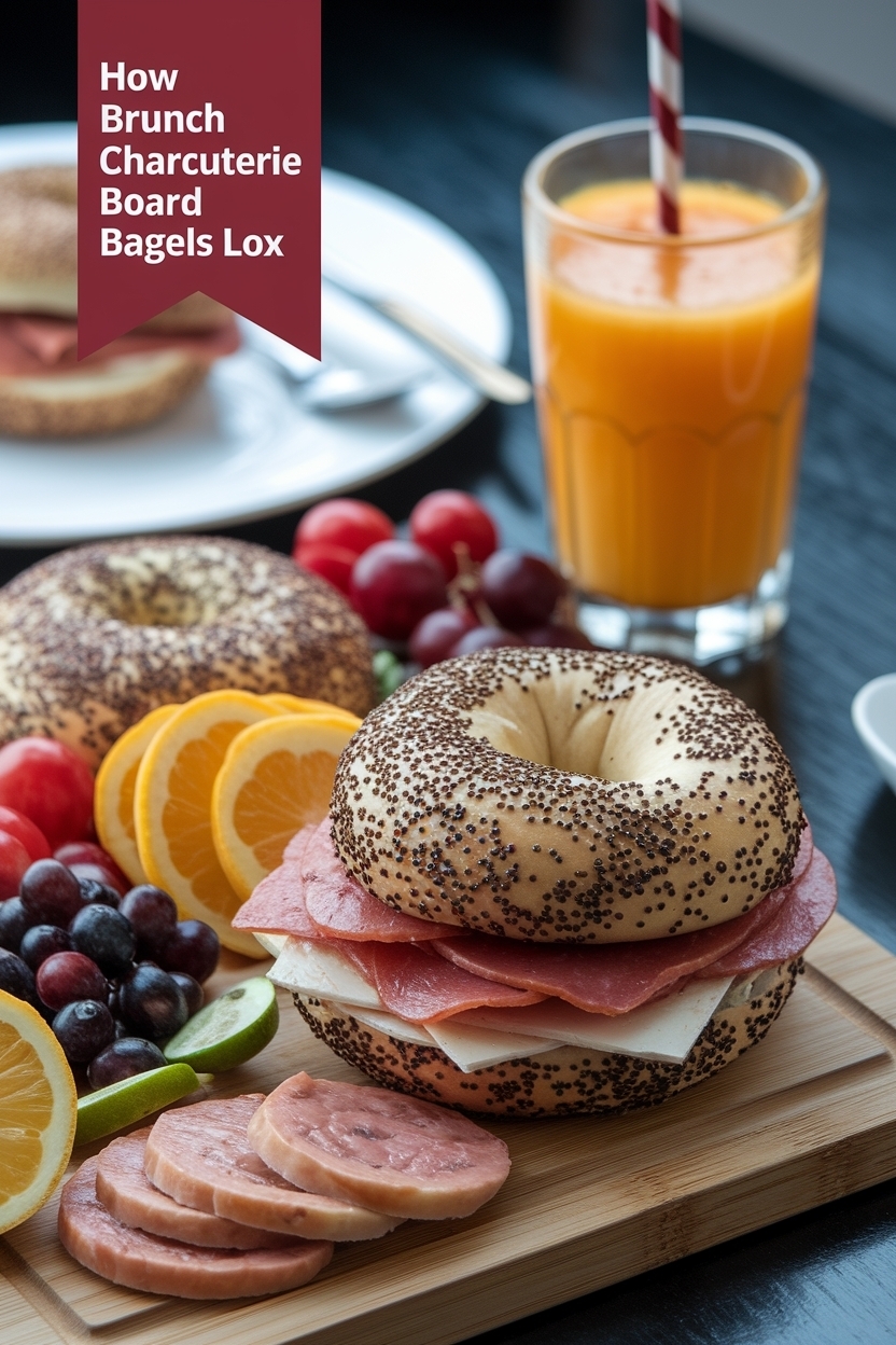 brunch charcuterie board bagels lox