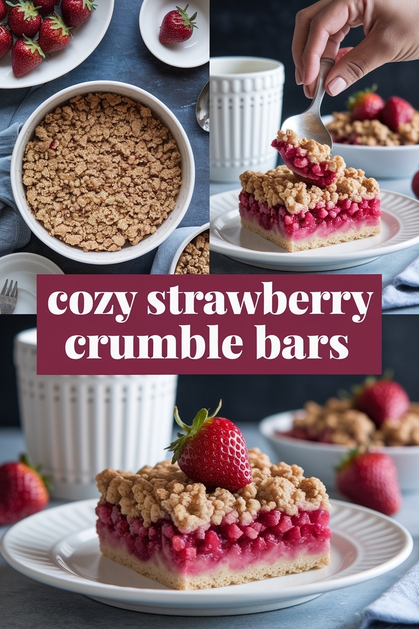 strawberry rhubarb crumble bars