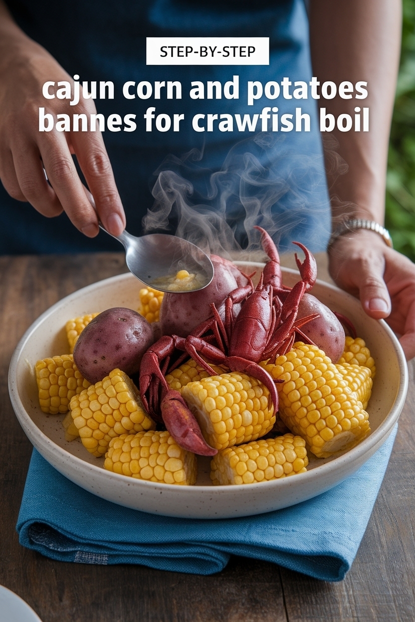 cajun corn and potatoes for crawfish boil
