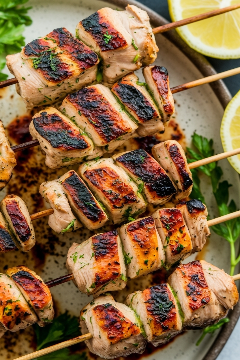 grilled chicken kabobs lemon herb
