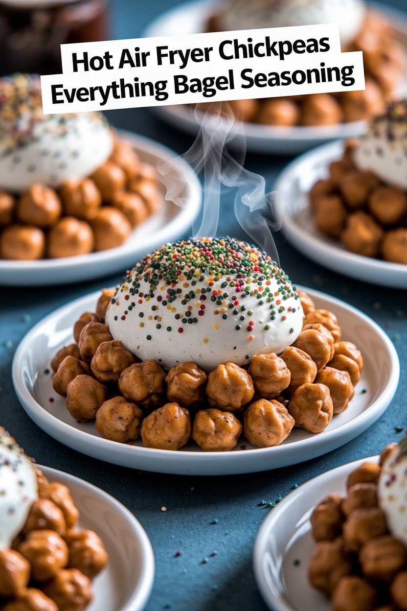 air fryer chickpeas everything bagel seasoning