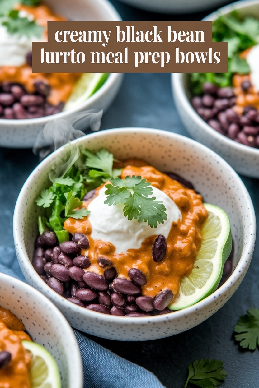 black bean burrito meal prep bowls