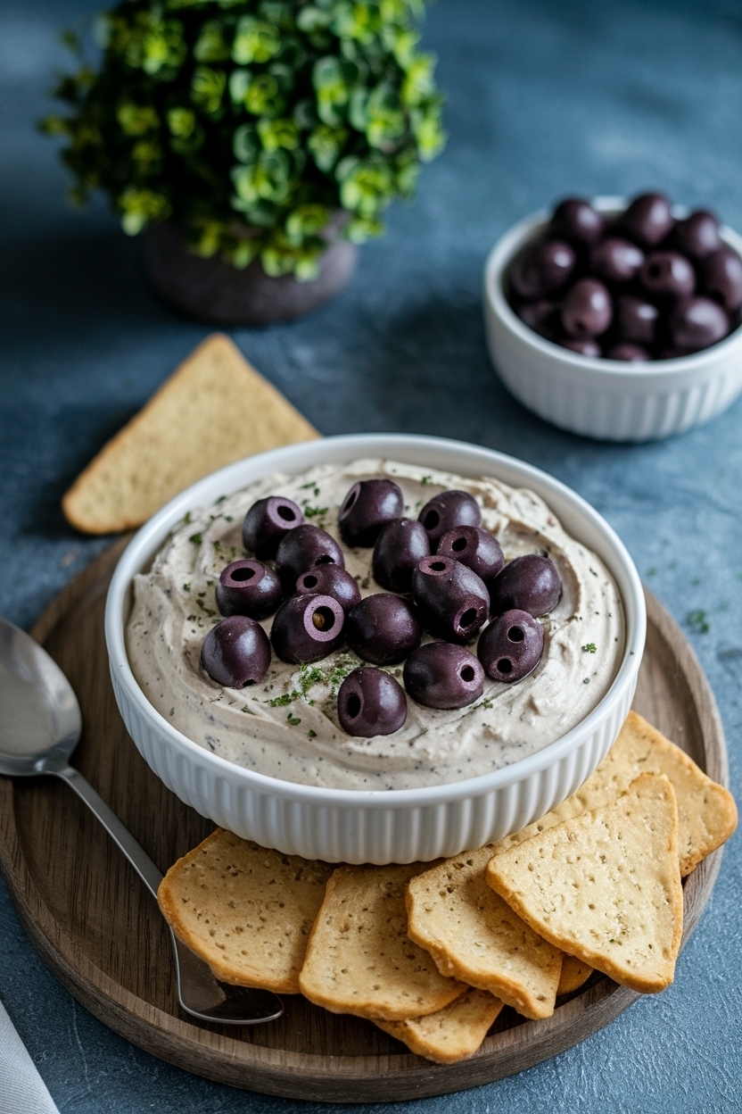 dirty martini dip with blue cheese olives