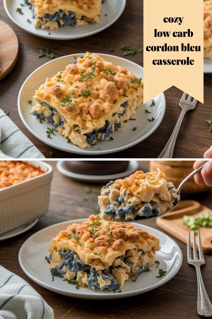 low carb chicken cordon bleu casserole