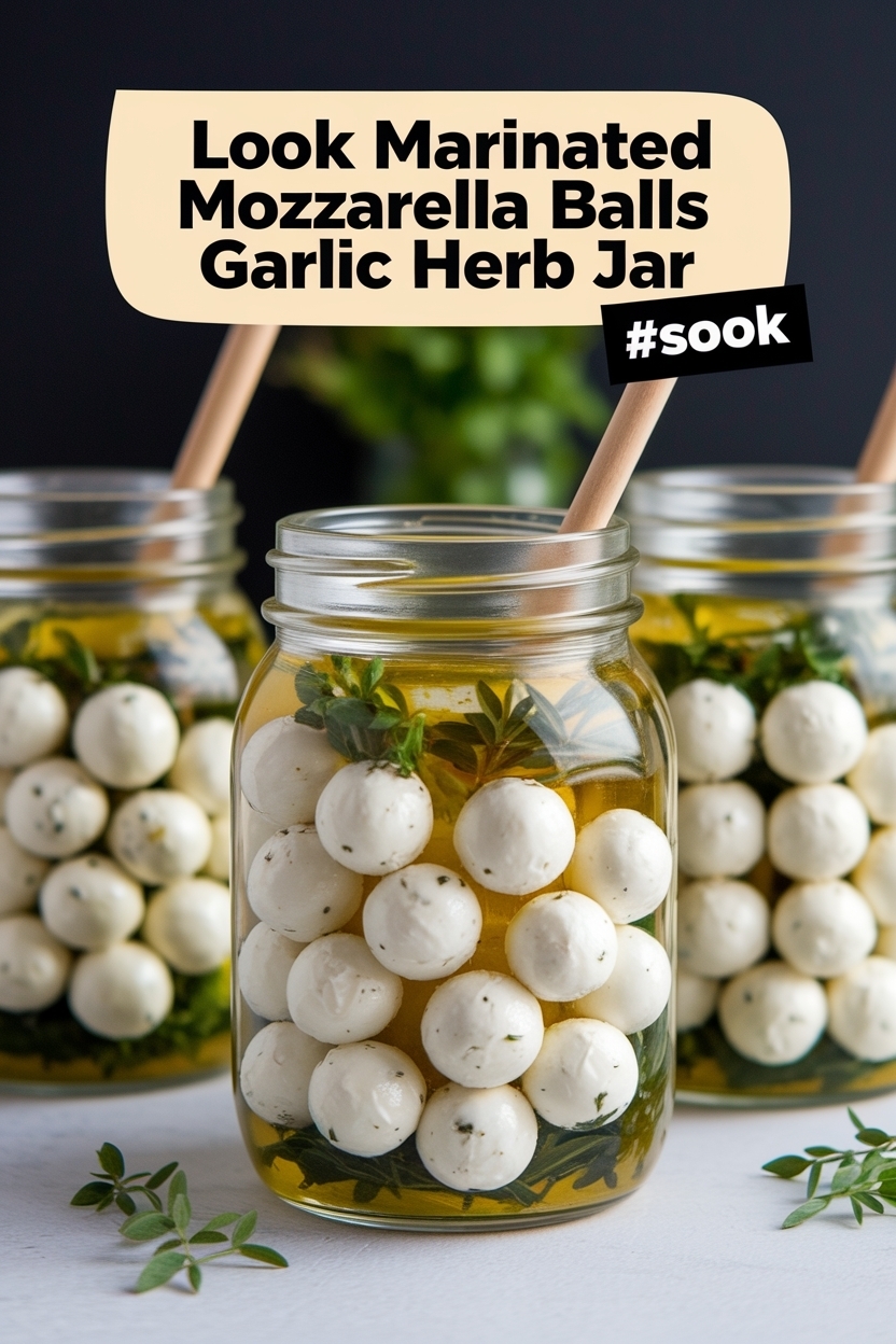 marinated mozzarella balls garlic herb jar