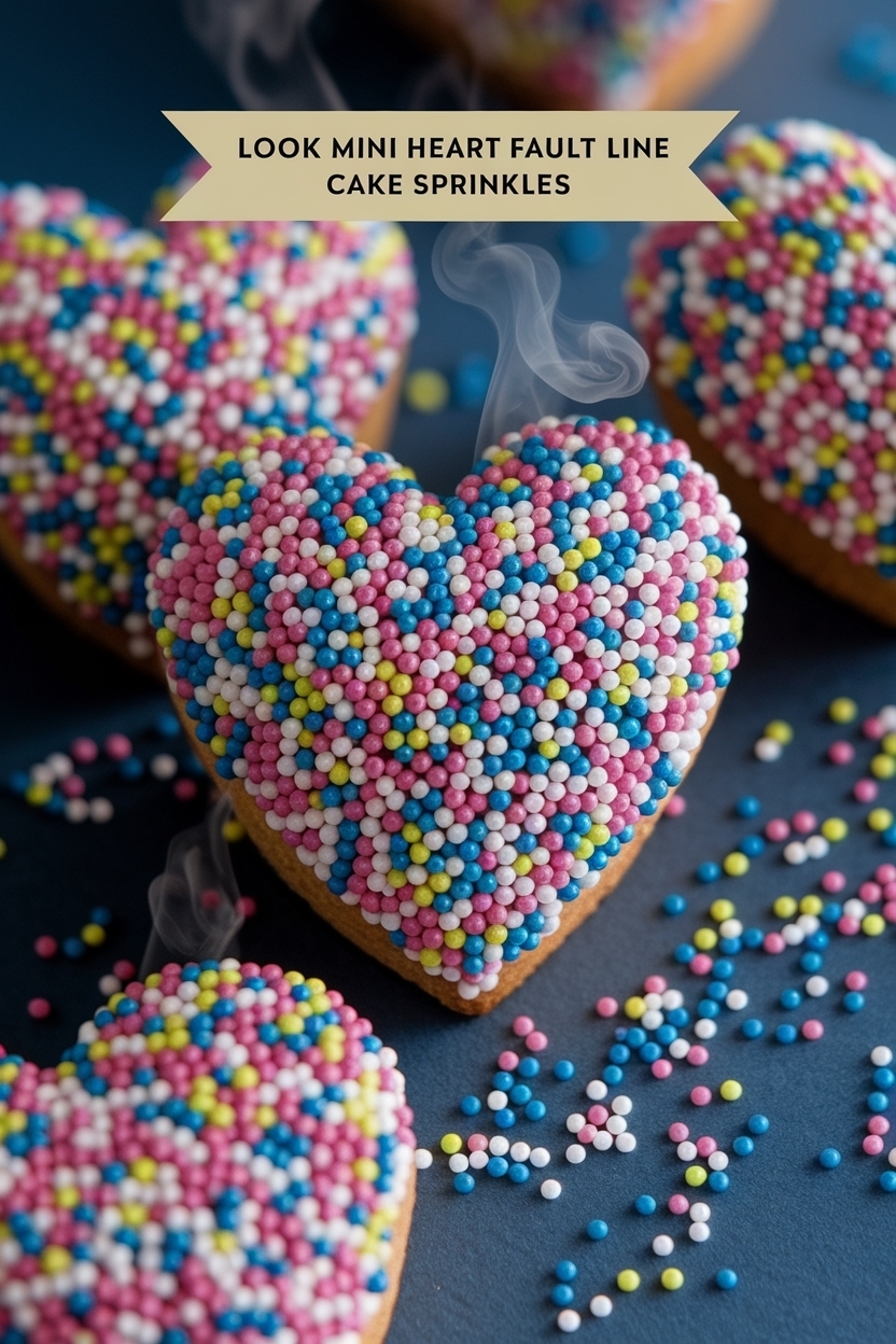 mini heart fault line cake sprinkles