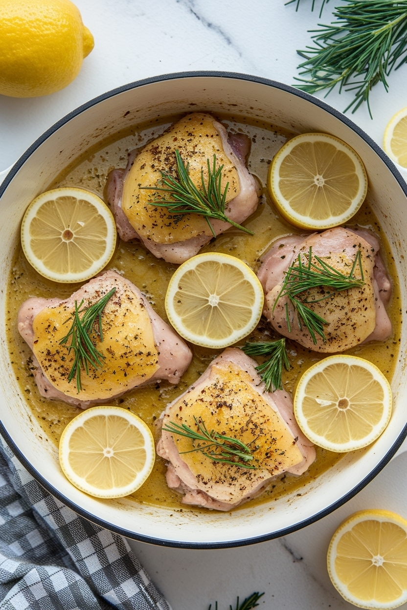 one pan lemon garlic chicken thighs