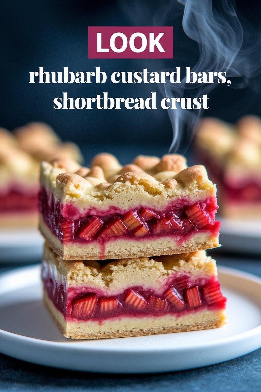 rhubarb custard bars shortbread crust