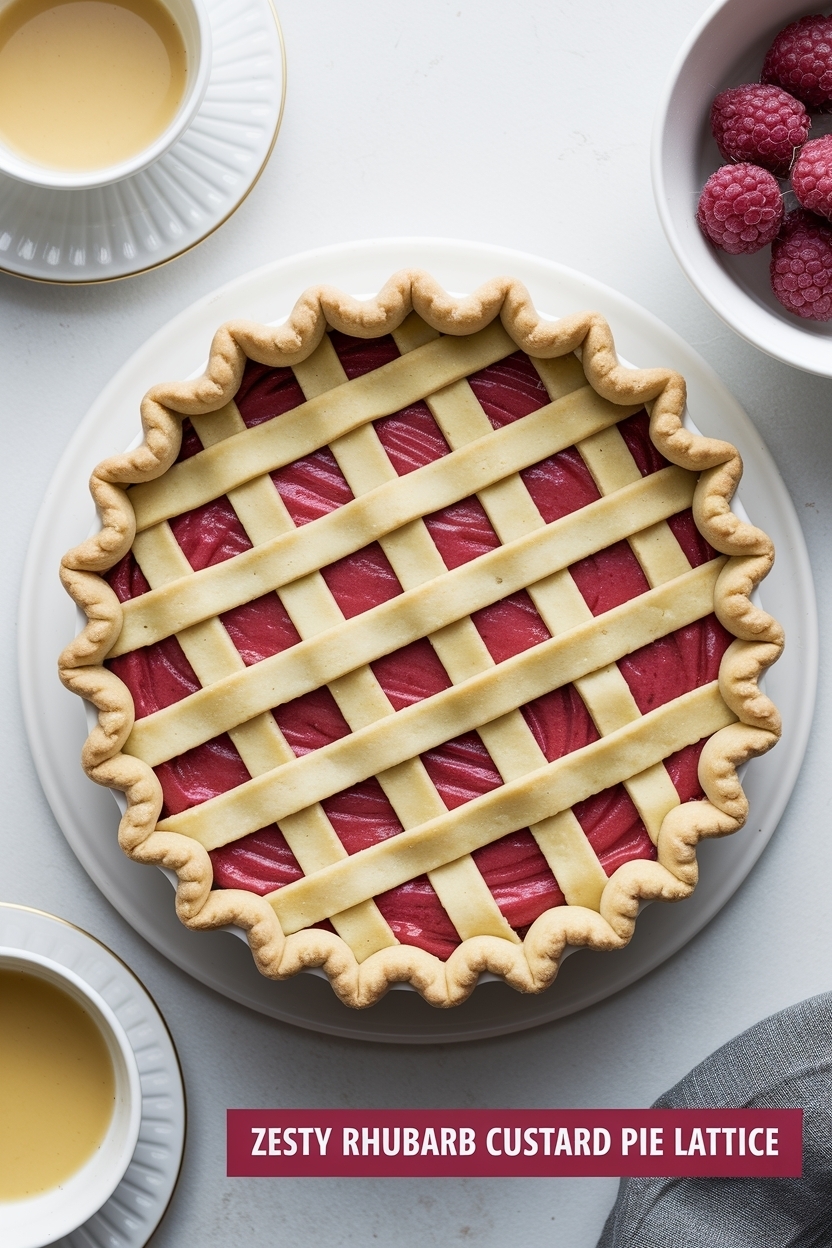 rhubarb custard pie lattice