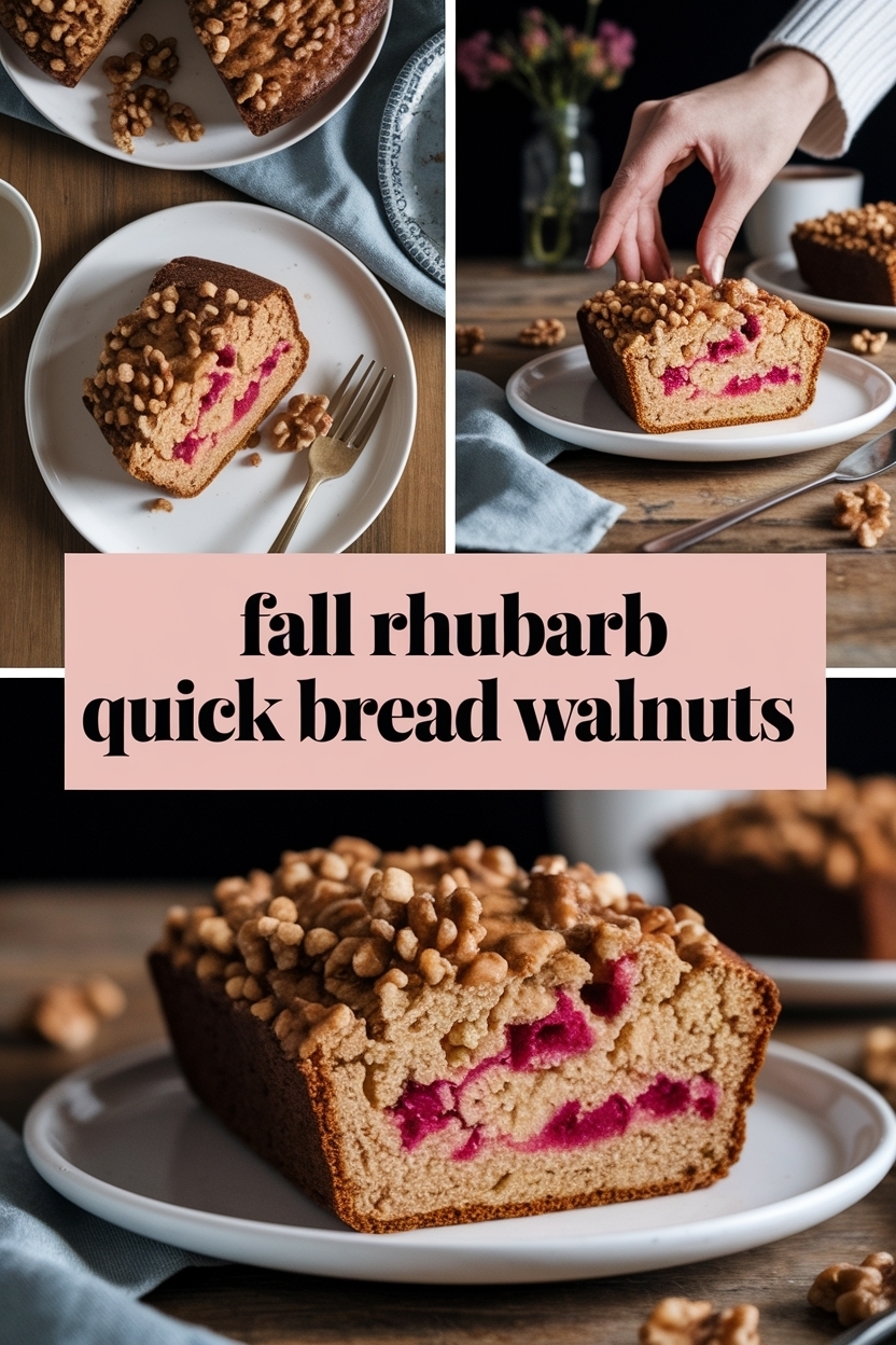 rhubarb quick bread walnuts