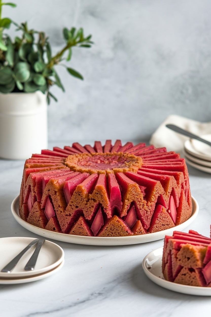 rhubarb upside down cake