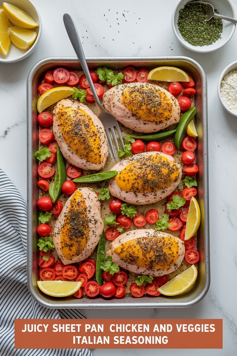 sheet pan chicken and veggies italian seasoning