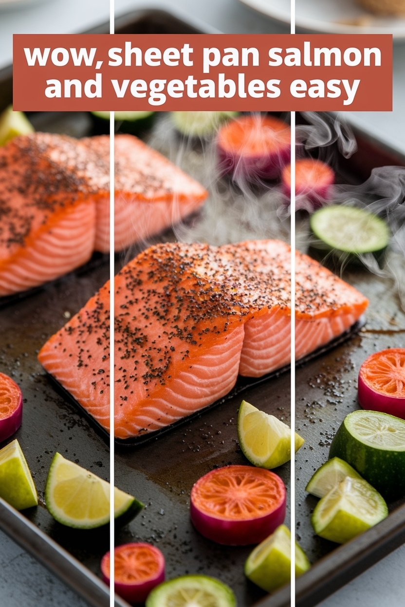 sheet pan salmon and vegetables easy