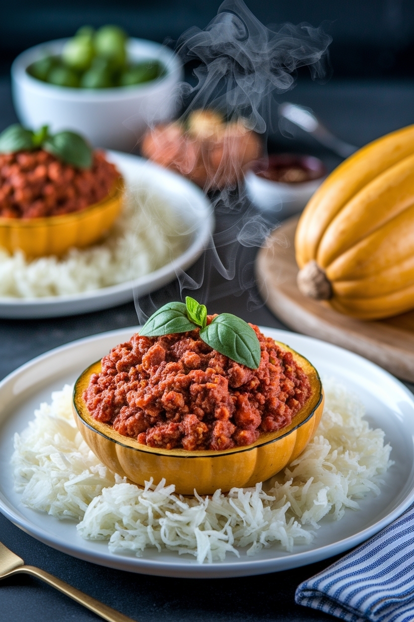 spaghetti squash recipe low carb with meat sauce