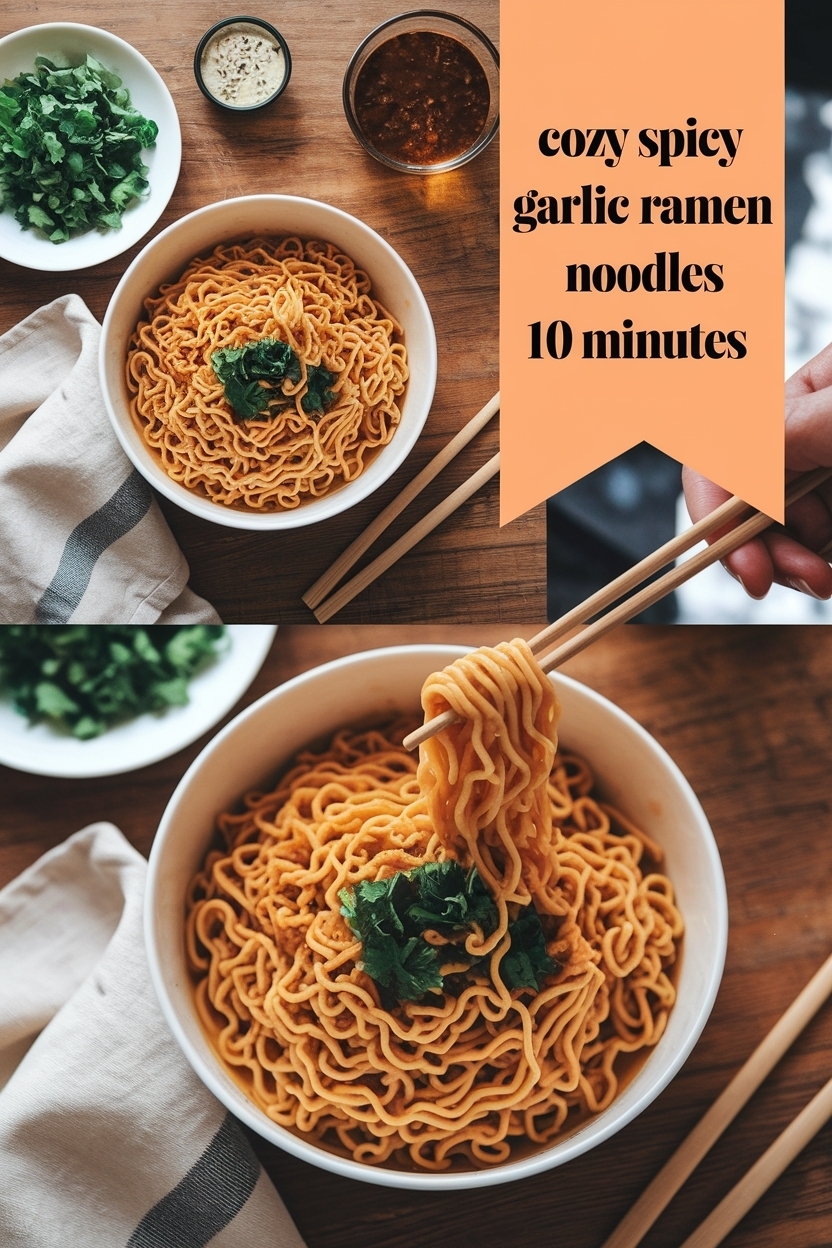 spicy garlic ramen noodles 10 minutes