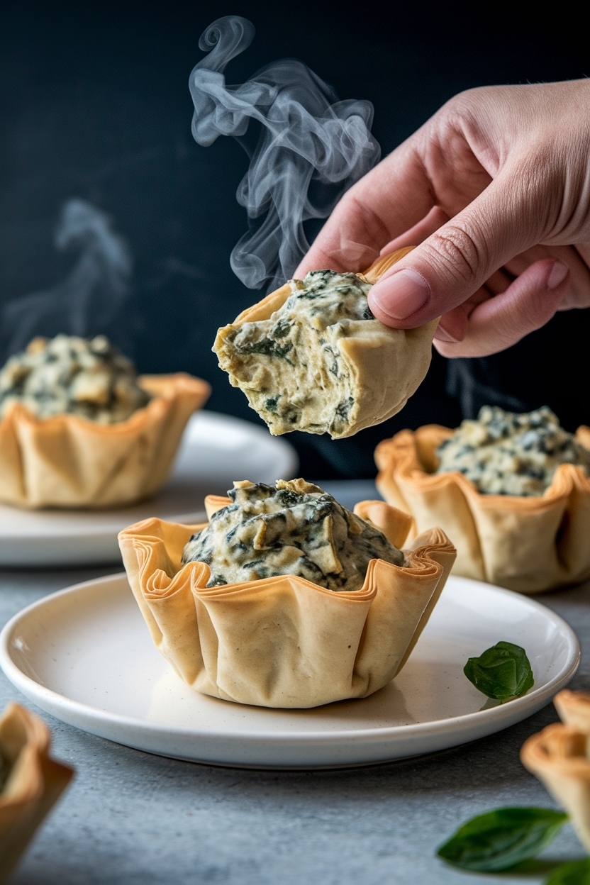 spinach artichoke dip cups recipe phyllo