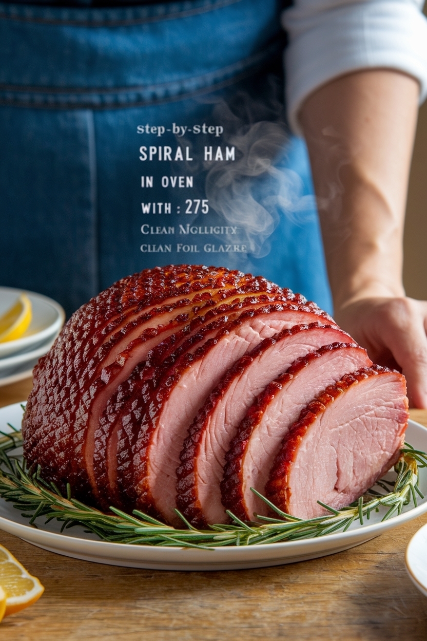 spiral ham in oven 275 with foil glaze