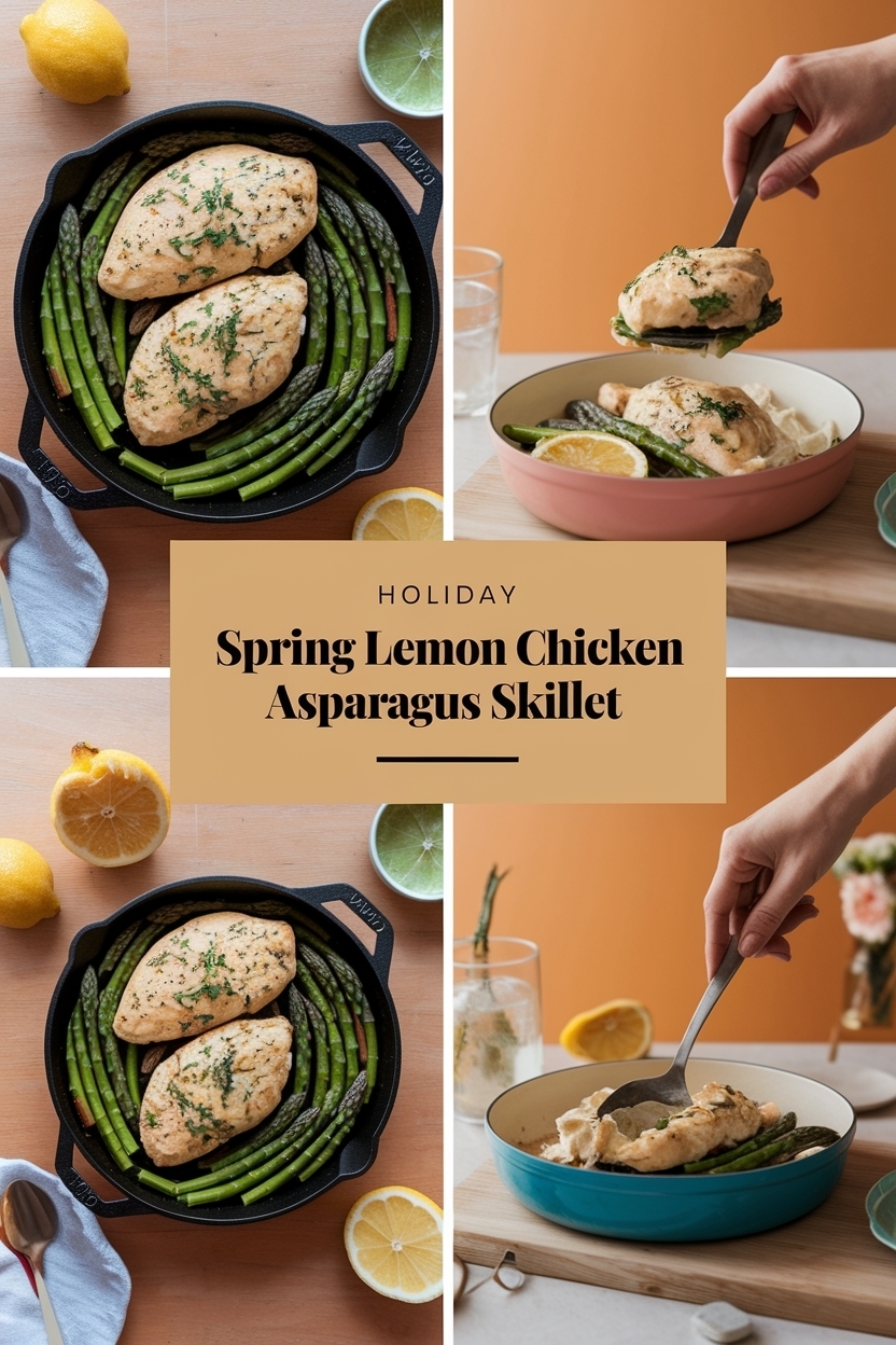 spring lemon chicken asparagus skillet
