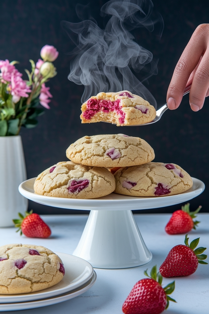 strawberry cake mix cookies crinkle