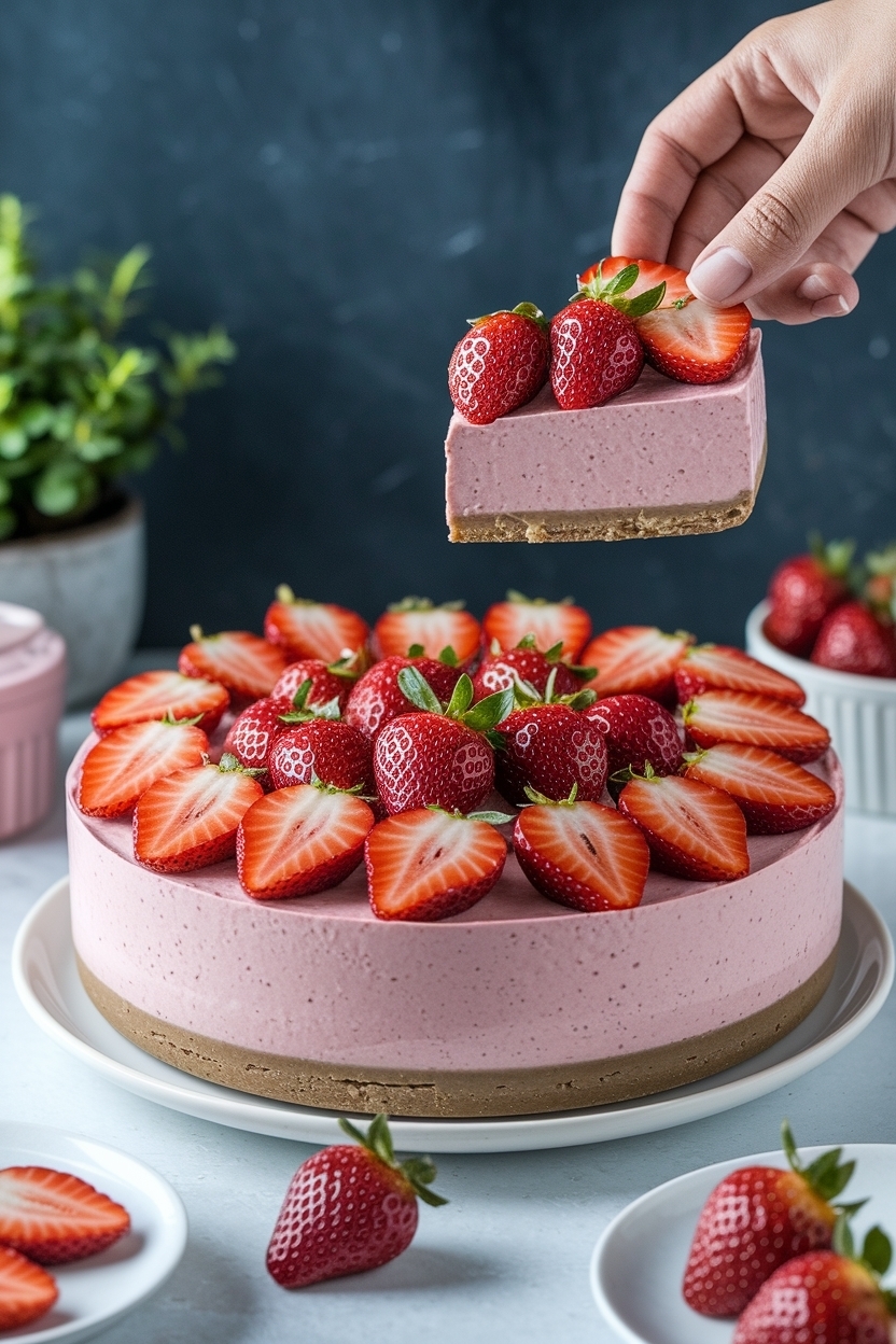 strawberry cheesecake dip no bake