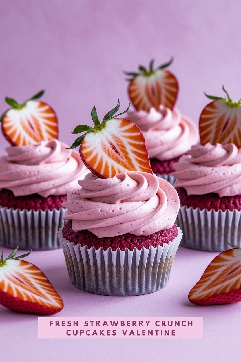 strawberry crunch cupcakes valentine