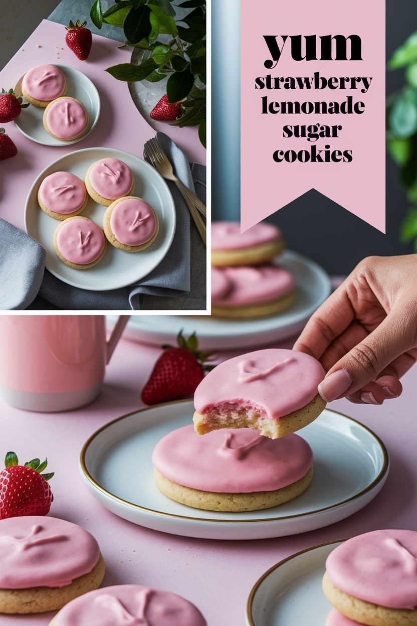 strawberry lemonade sugar cookies