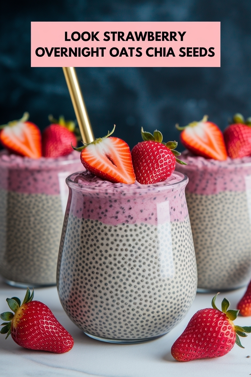 strawberry overnight oats chia seeds