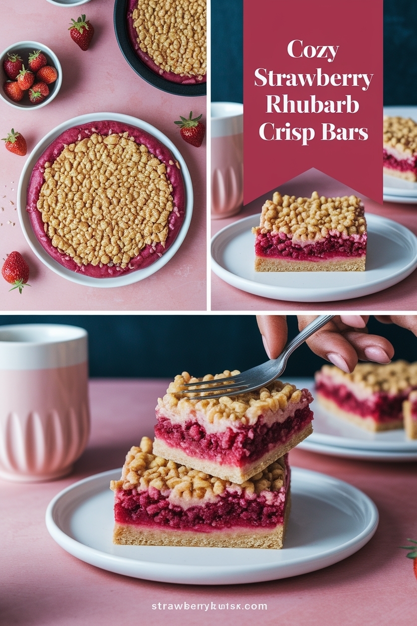 strawberry rhubarb crisp bars