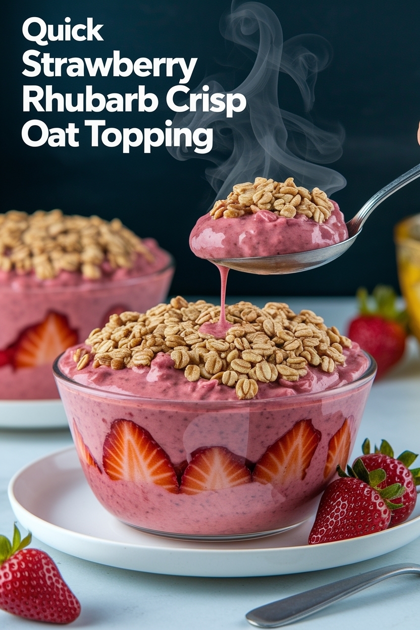 strawberry rhubarb crisp oat topping
