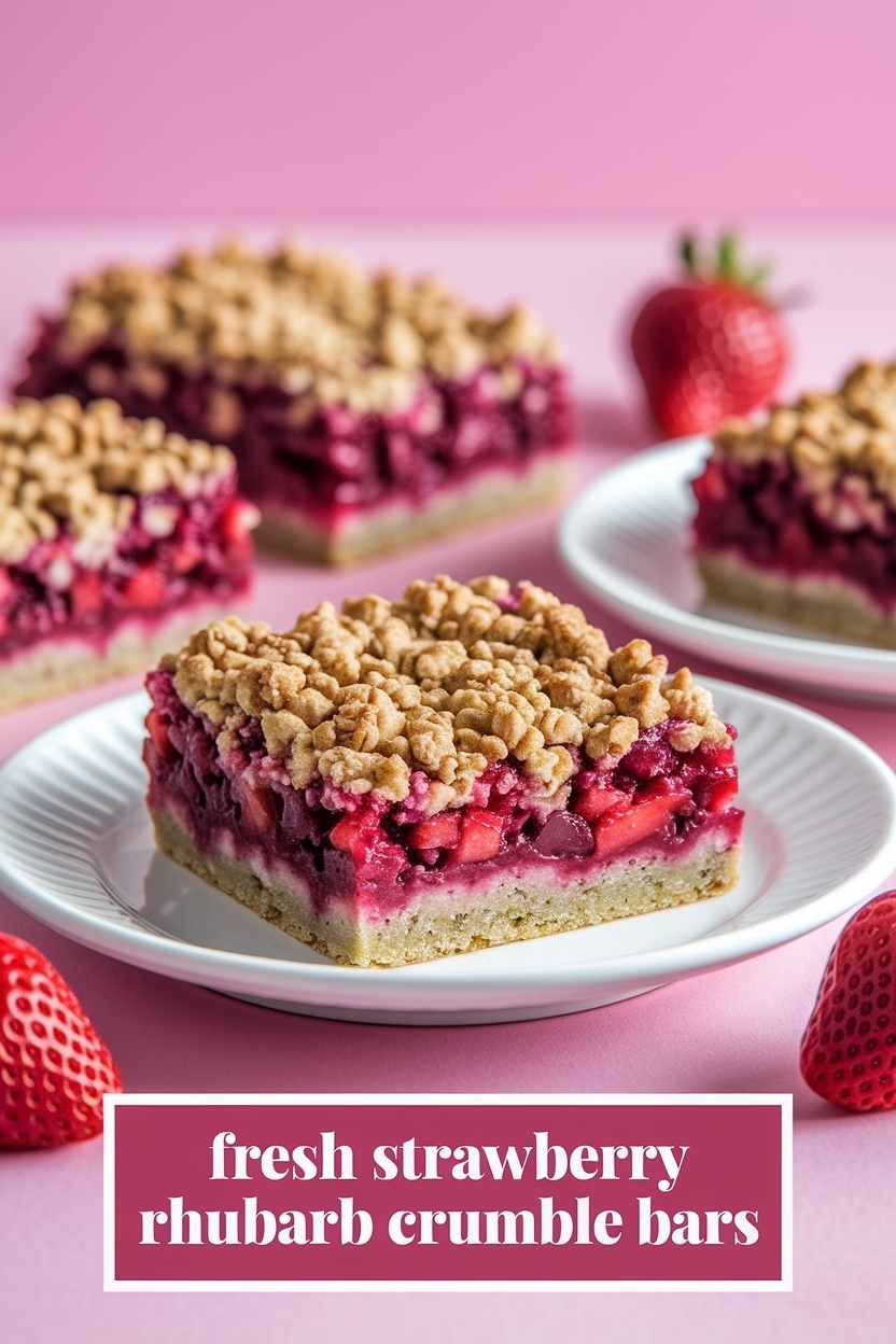 strawberry rhubarb crumble bars