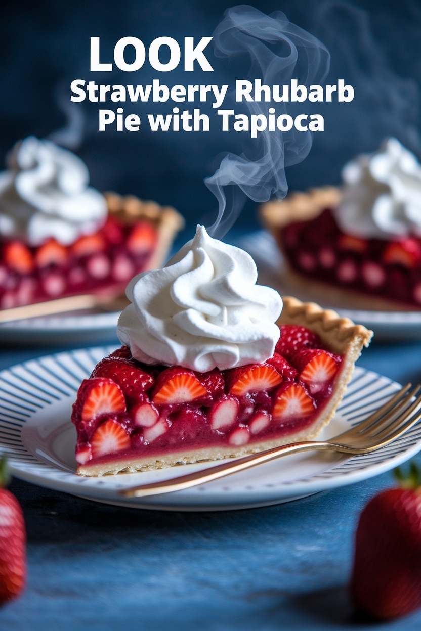 strawberry rhubarb pie with tapioca