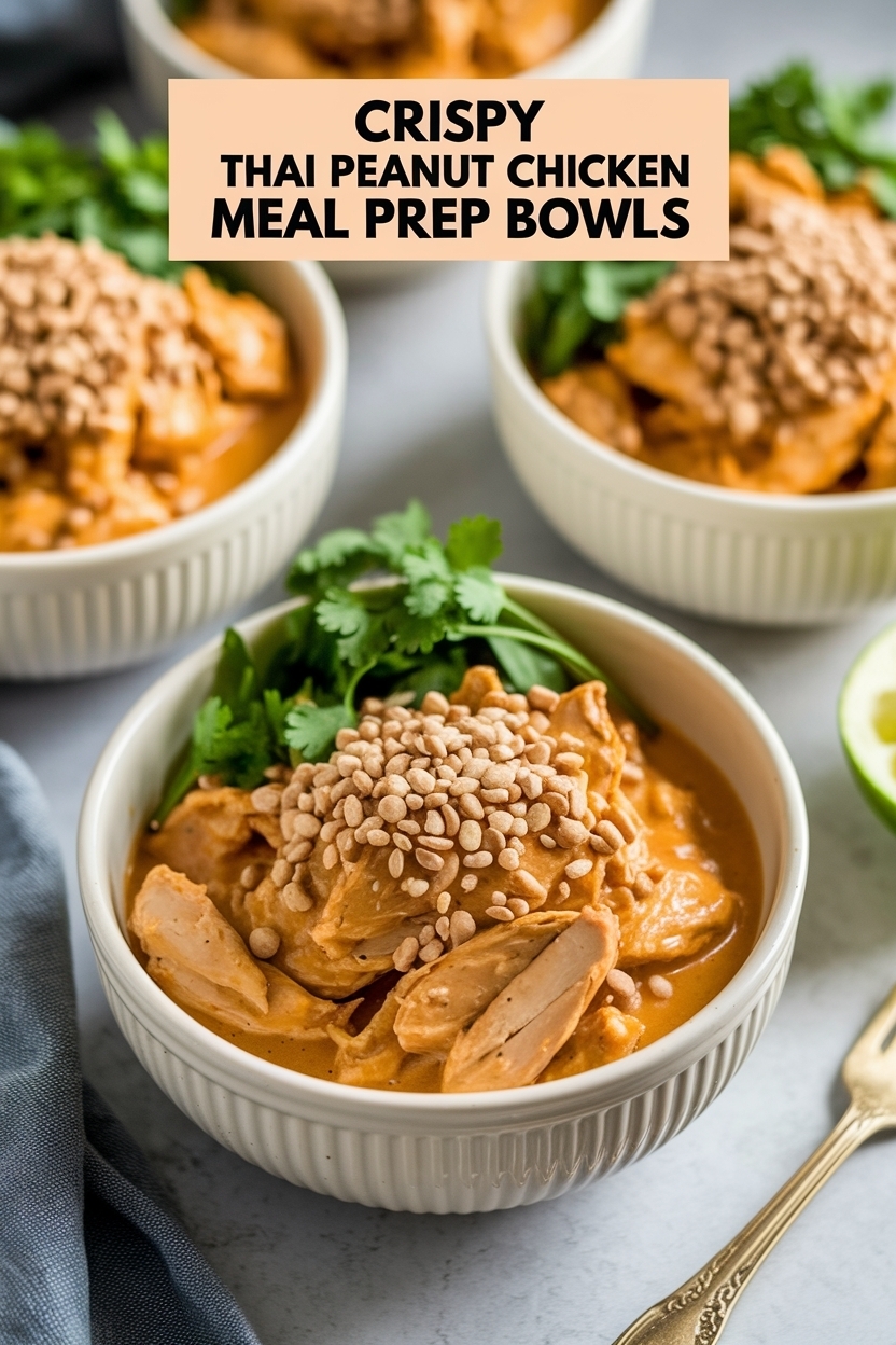 thai peanut chicken meal prep bowls
