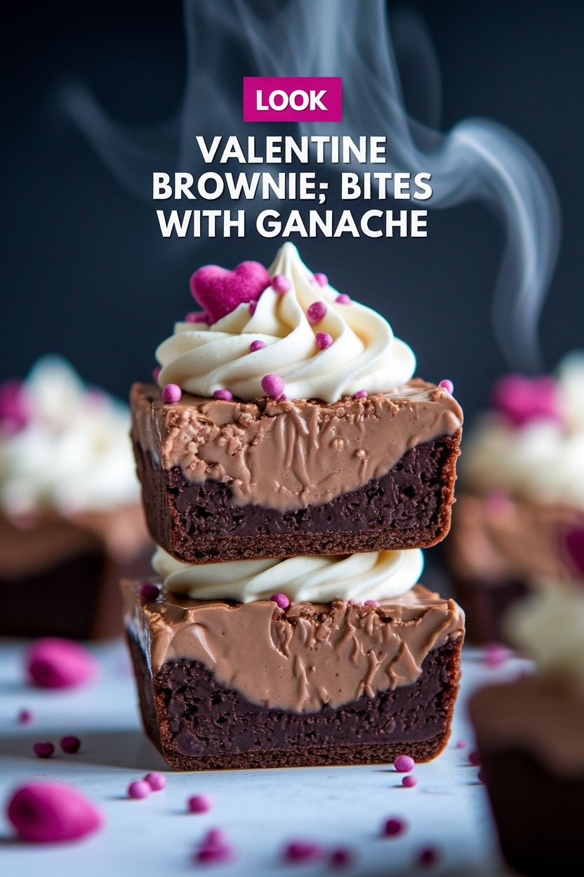 valentine brownie bites with ganache