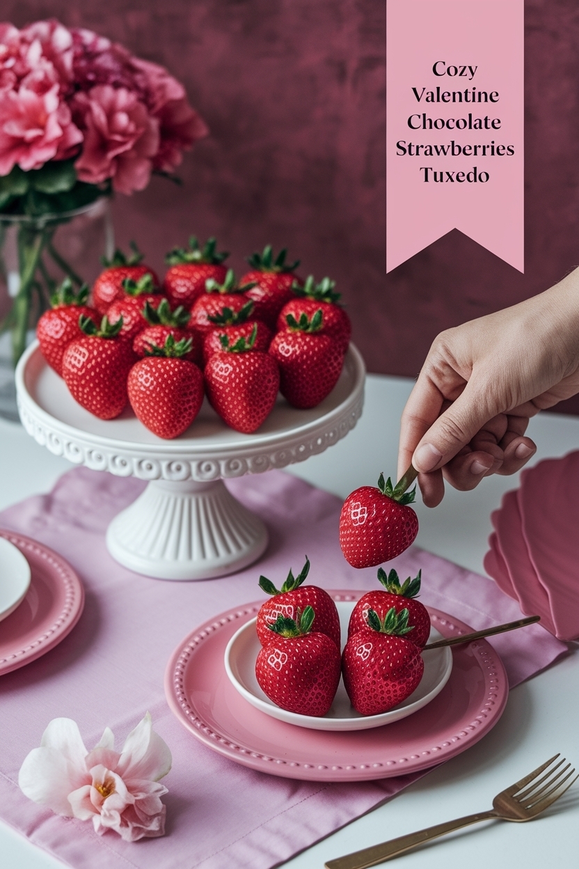 valentine chocolate strawberries tuxedo