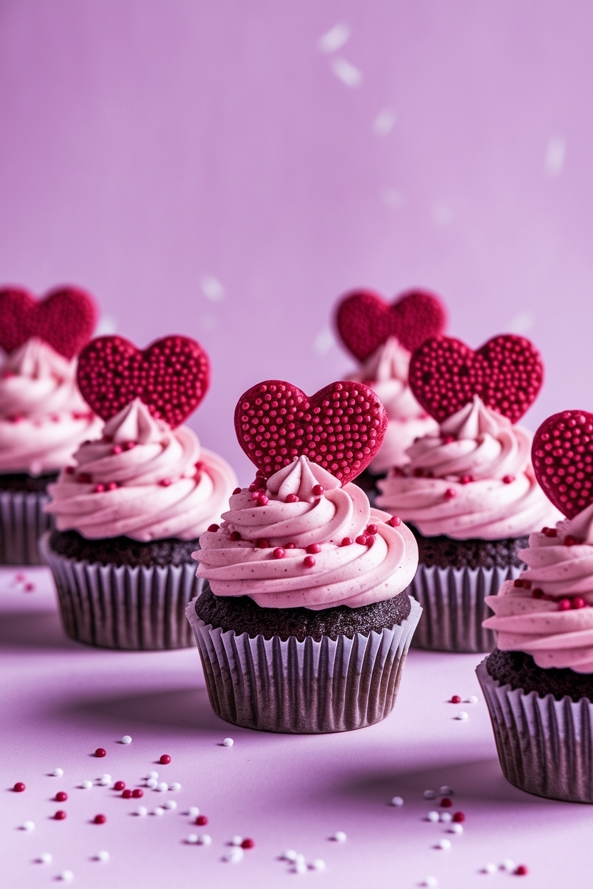 valentine confetti cupcakes heart sprinkles