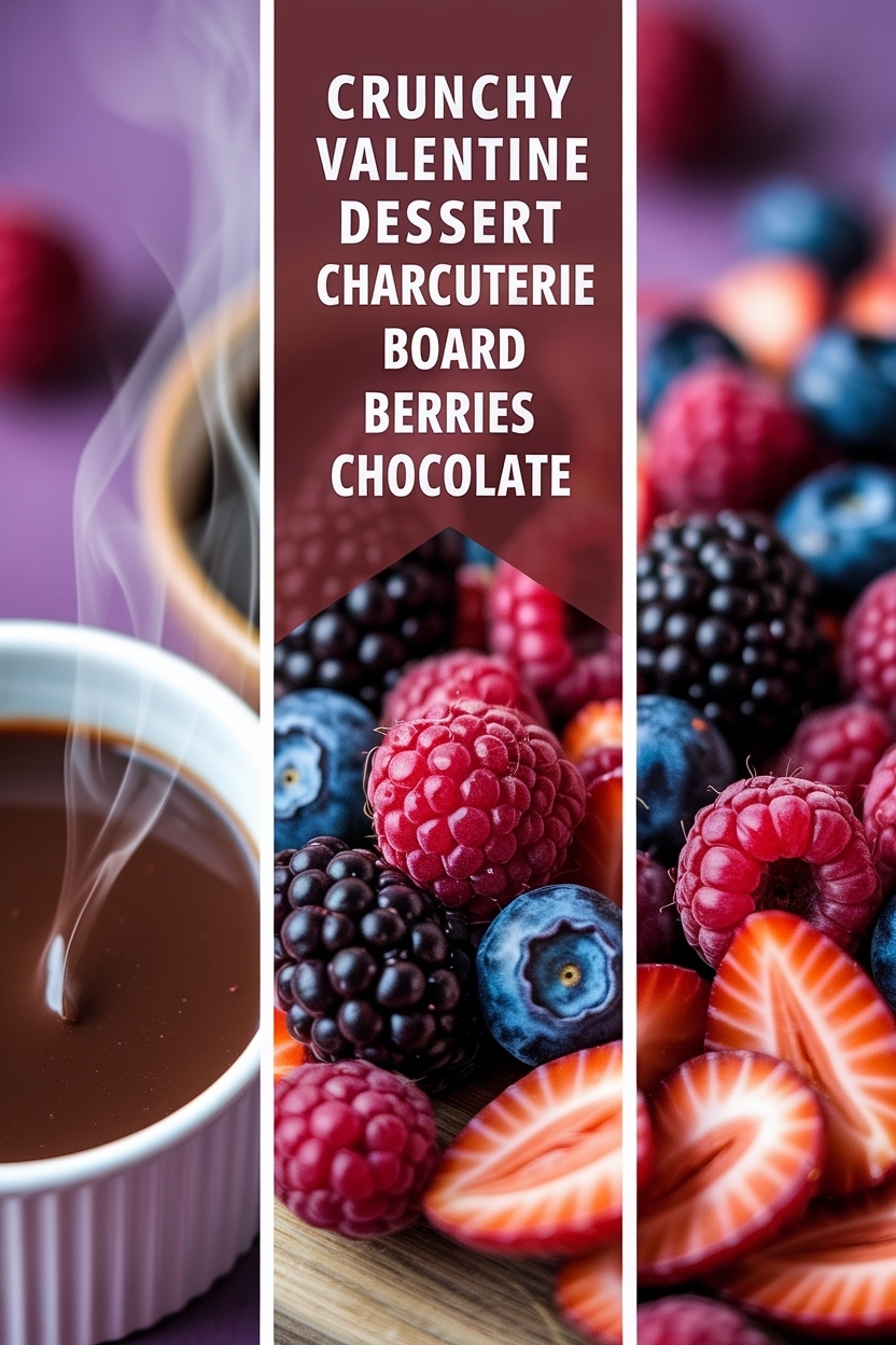 valentine dessert charcuterie board berries chocolate