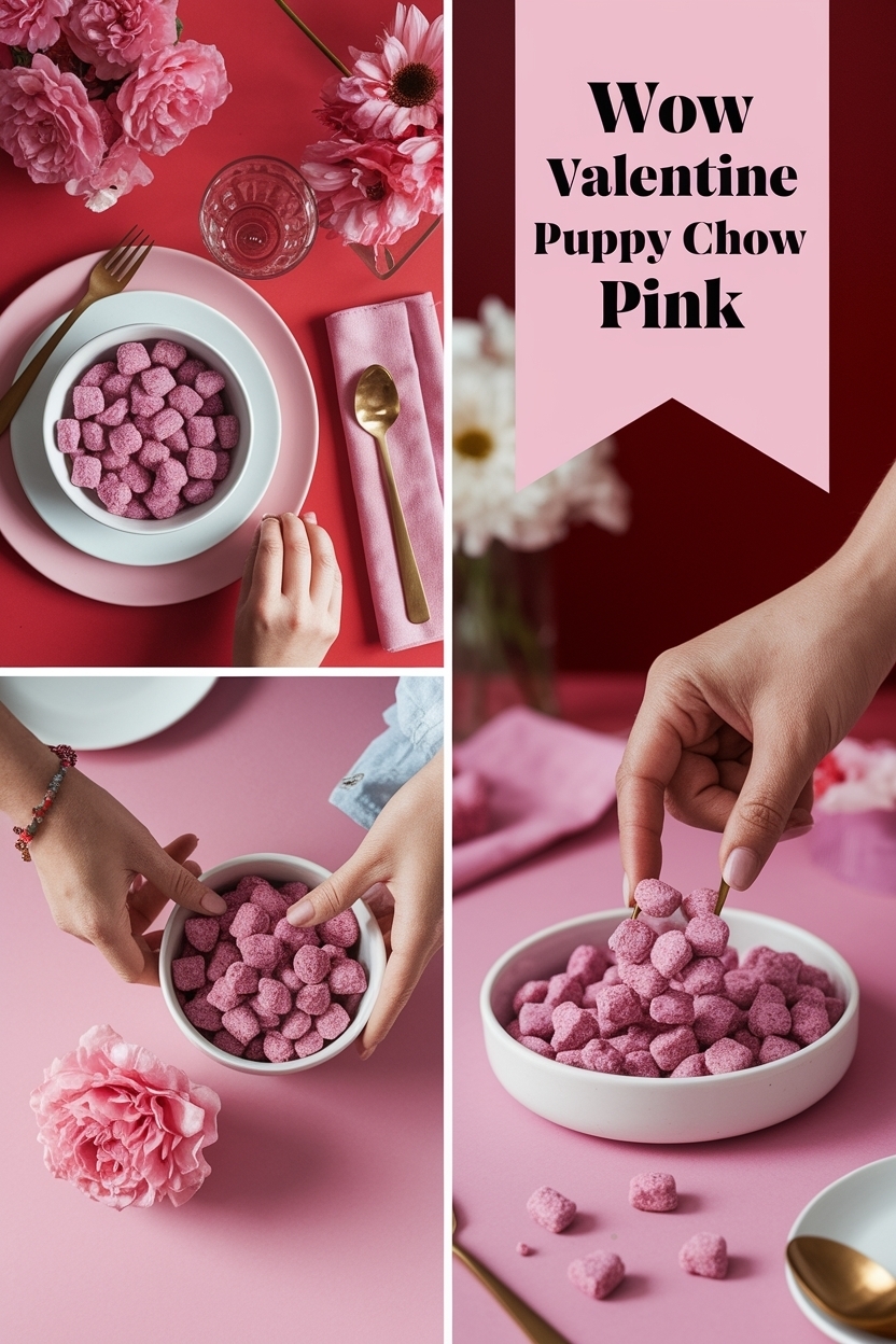 valentine puppy chow pink